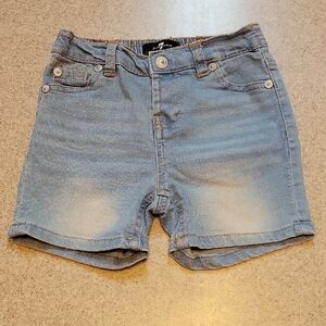 7 For All Mankind Sky Blue Denim Shorts